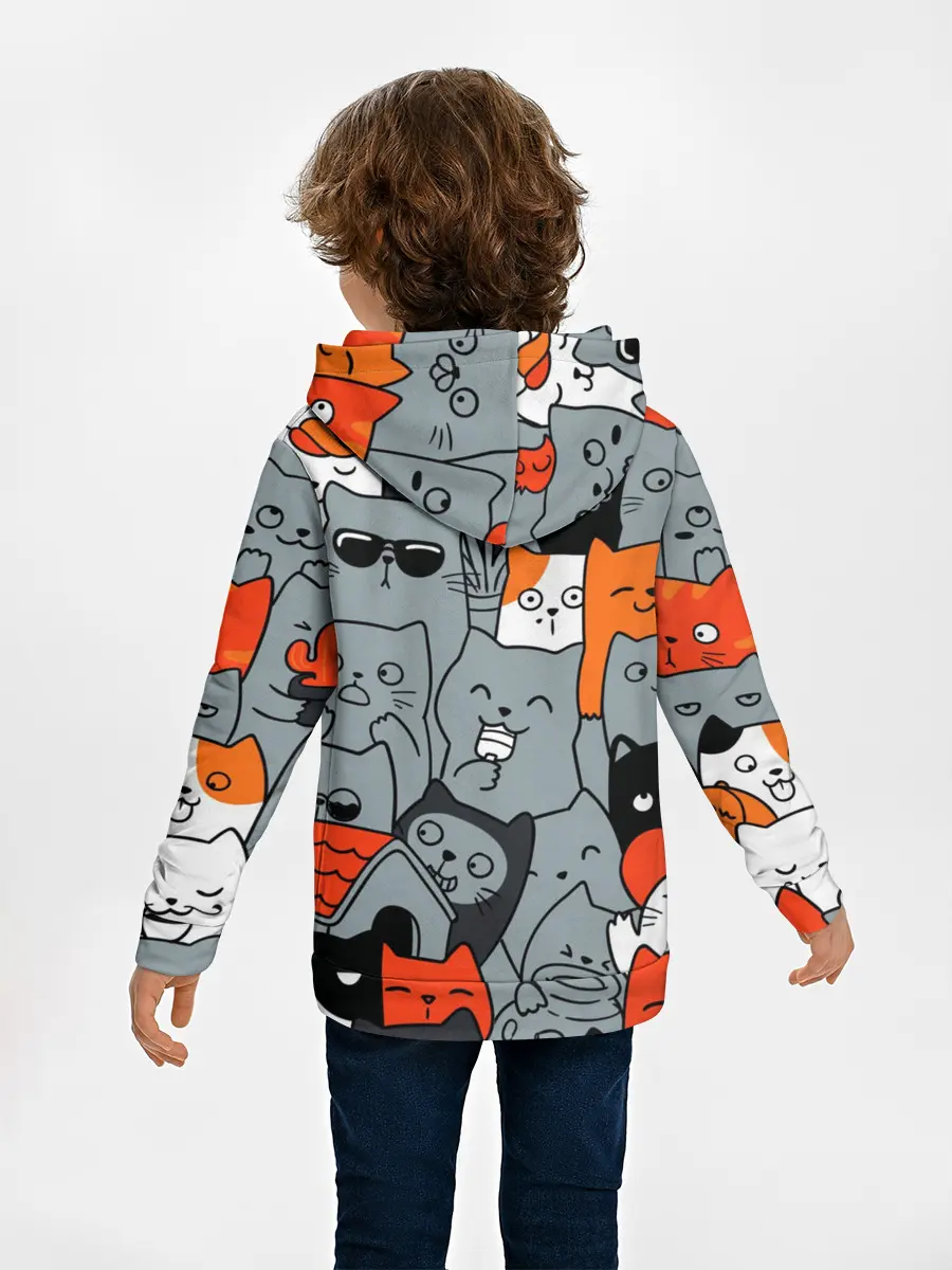 Детское худи / Разноцветные коты