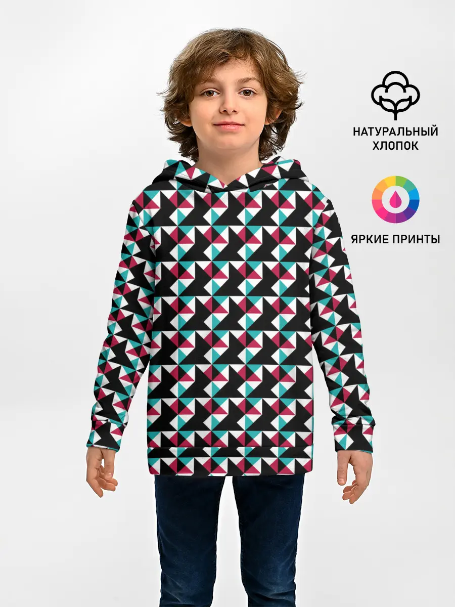 Детское худи / Красно-черный абстрактный узор