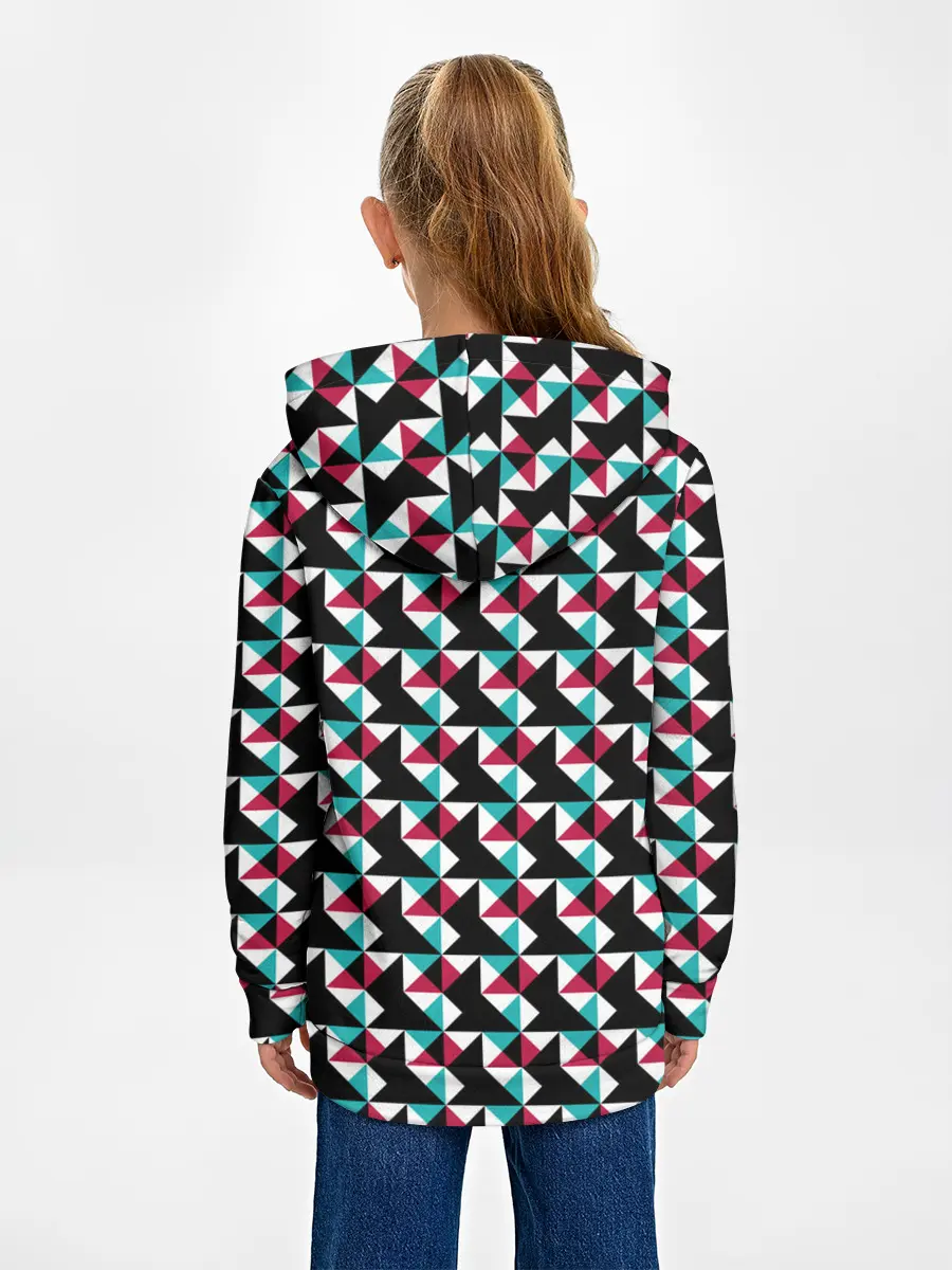 Детское худи / Красно-черный абстрактный узор