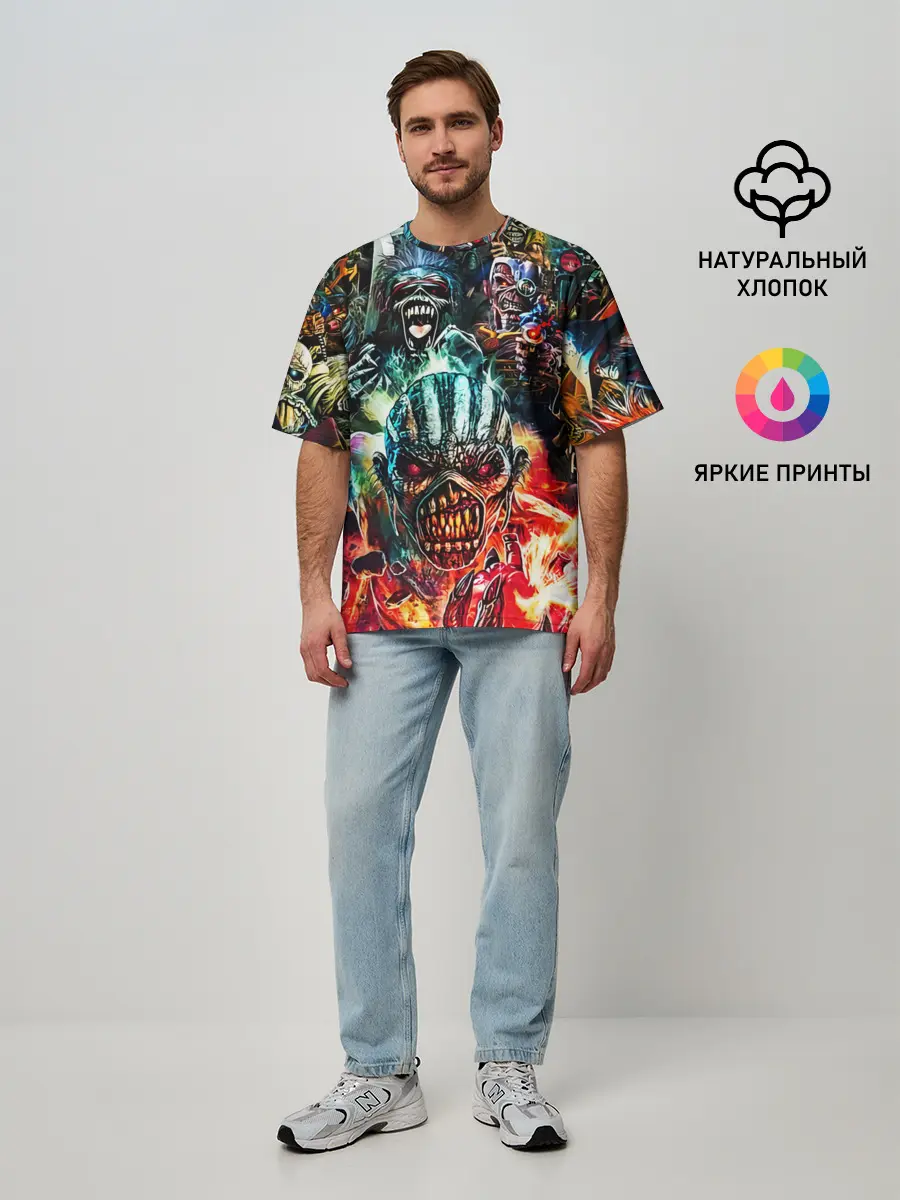 Мужская футболка оверсайз / Iron Maiden