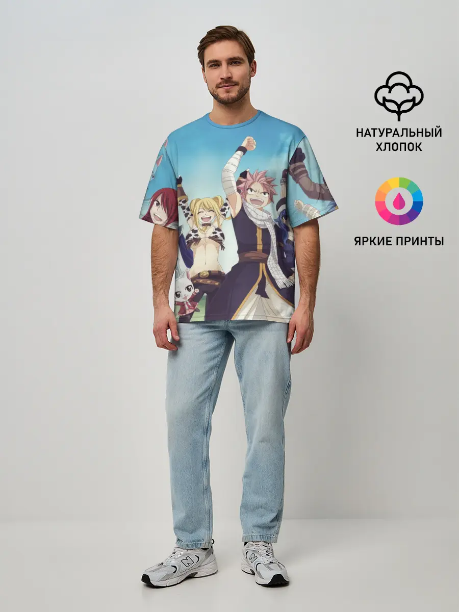 Мужская футболка оверсайз / Все песонажи Хвост Феи