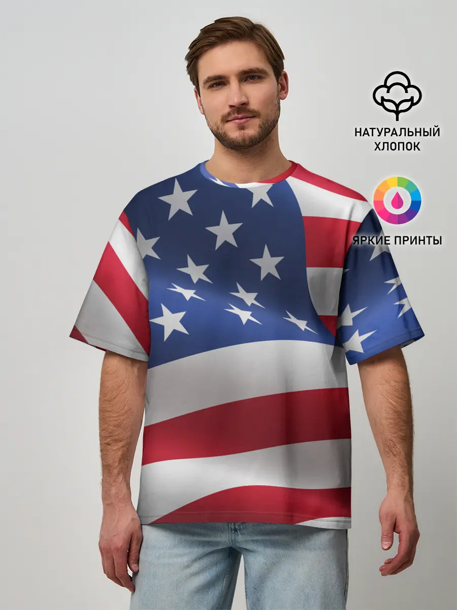 Мужская футболка оверсайз / USA