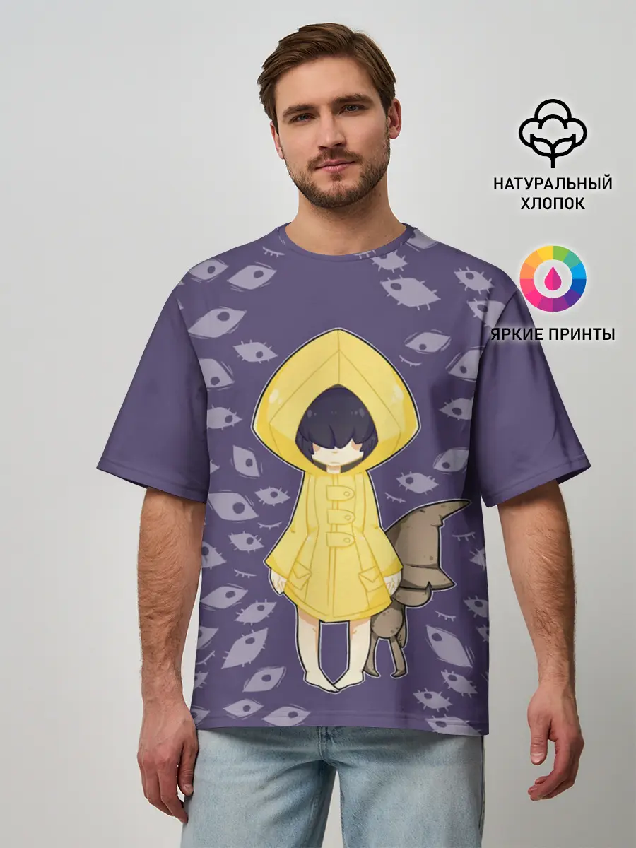 Мужская футболка оверсайз / Little Nightmares Глаза