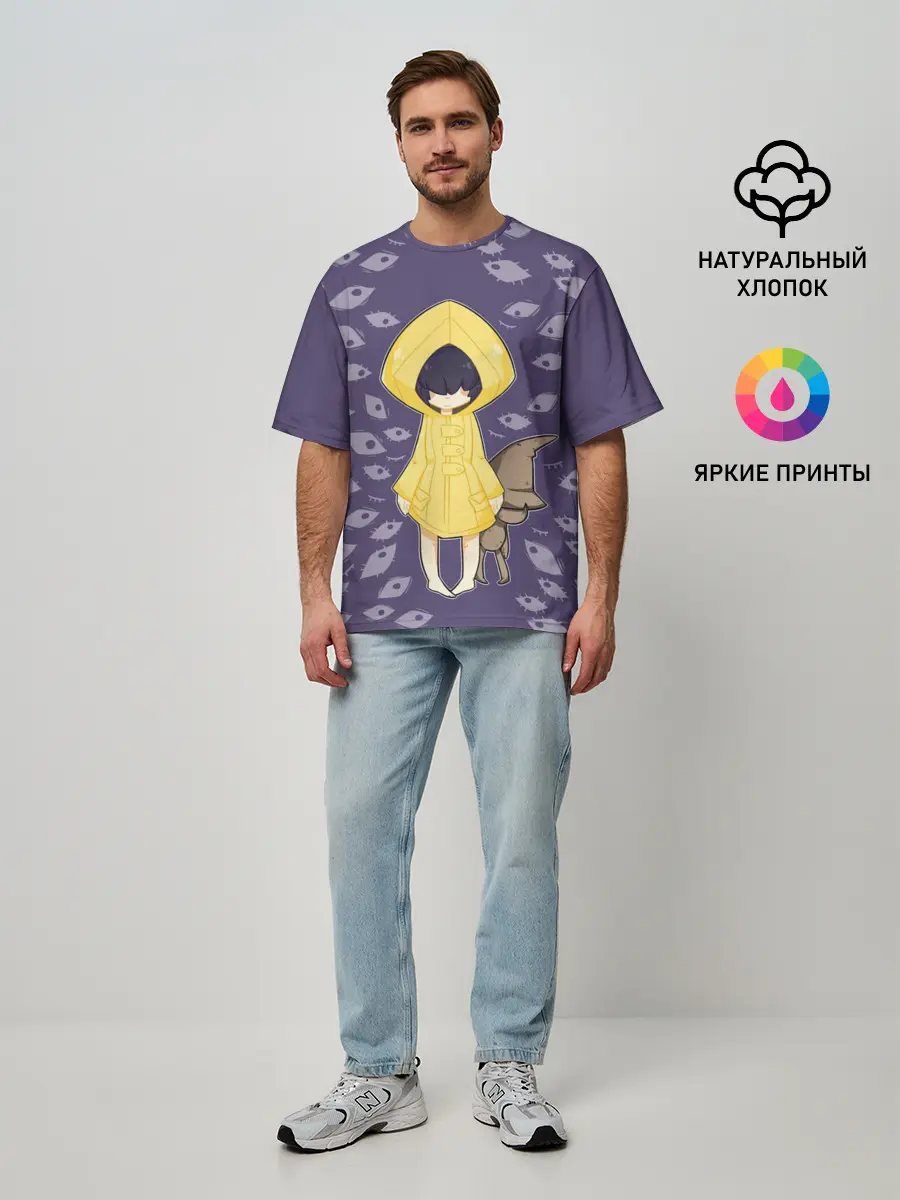 Мужская футболка оверсайз / Little Nightmares Глаза