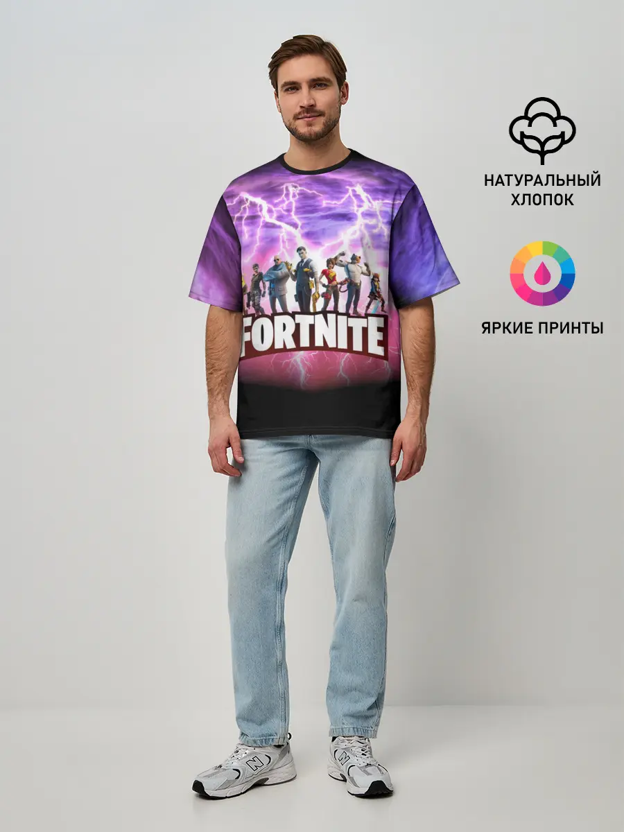 Мужская футболка оверсайз / Fortnite