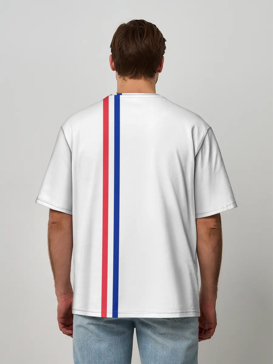 Мужская футболка оверсайз / Франция, лента с гербом