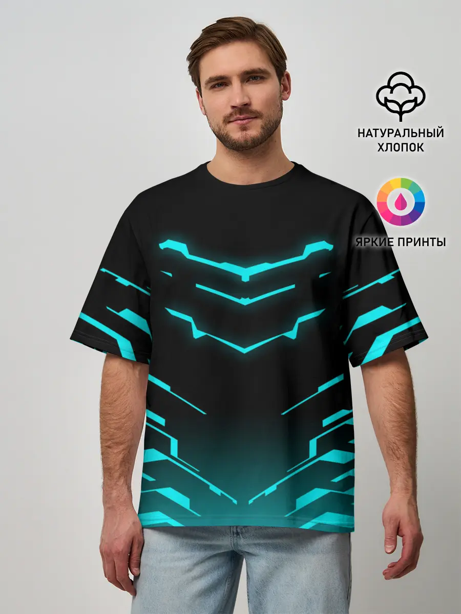 Мужская футболка оверсайз / DEAD SPACE | АЙЗЕК КЛАРК