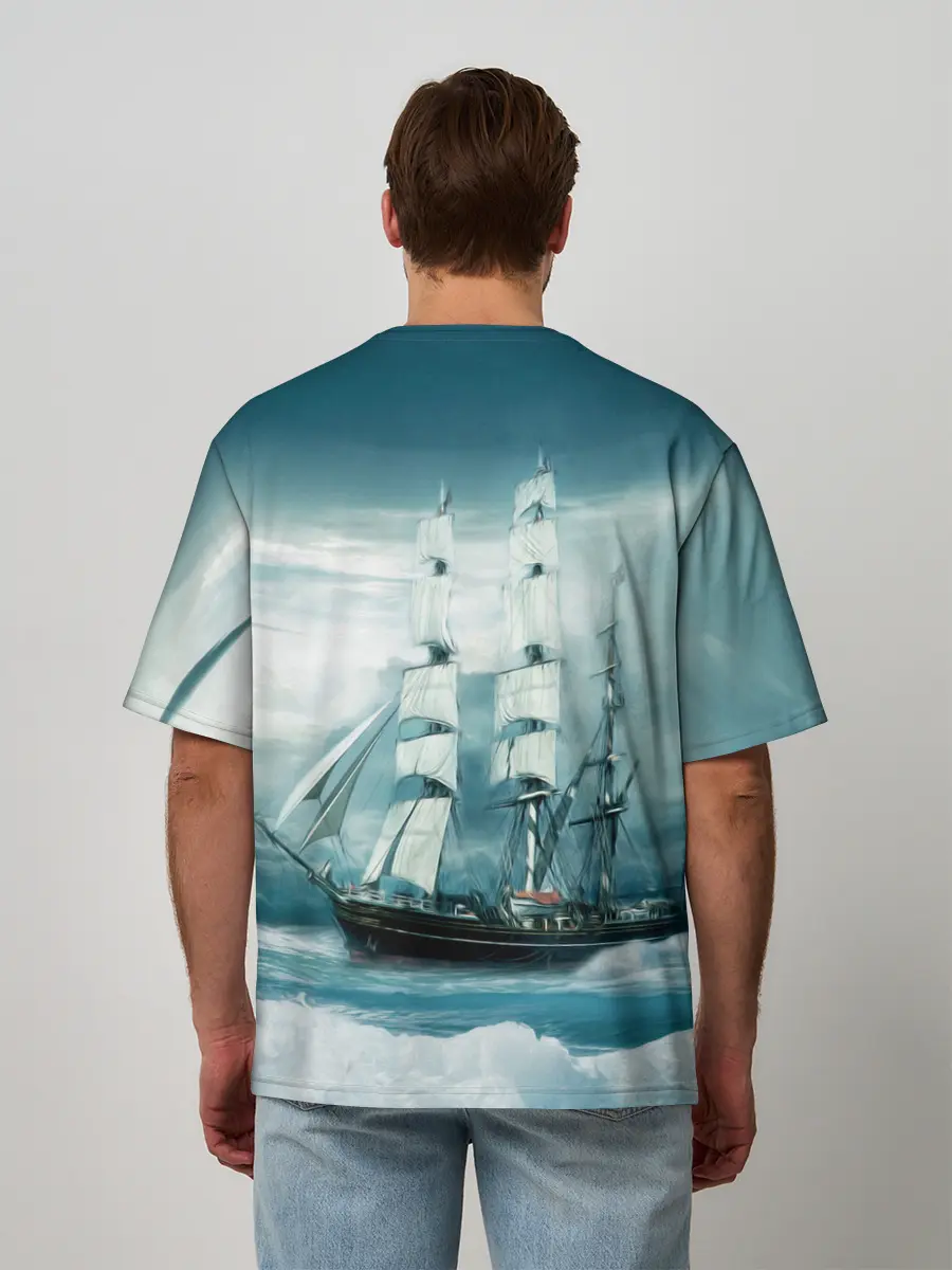 Мужская футболка оверсайз / Парусник