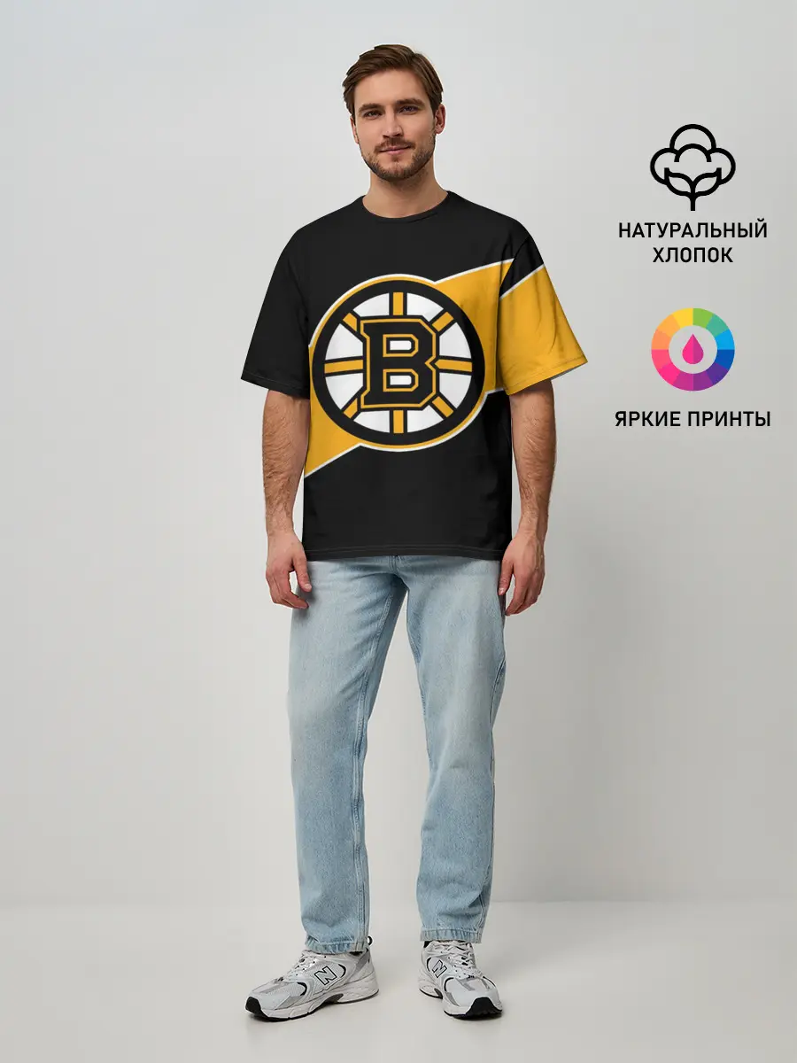 Мужская футболка оверсайз / Бостон Брюинз, Boston Bruins