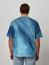 Мужская футболка оверсайз / Голубой мрамор