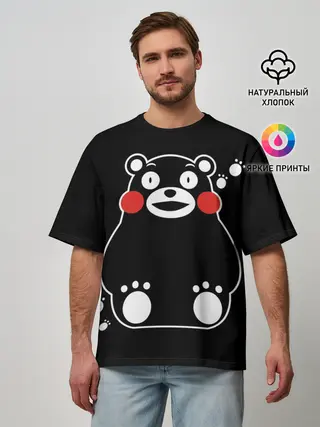 Мужская футболка оверсайз / Kumamon сидит