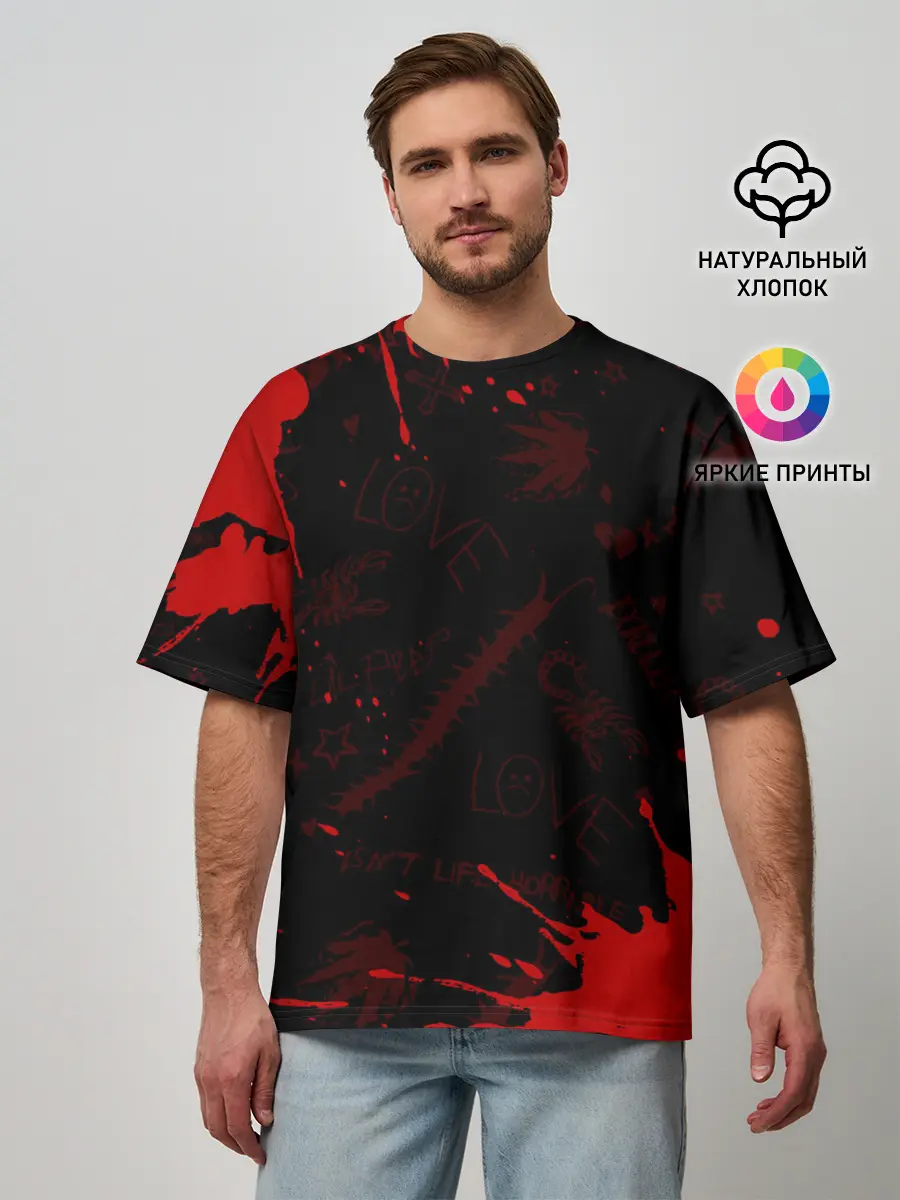 Мужская футболка оверсайз / LIL PEEP / ЛИЛ ПИП