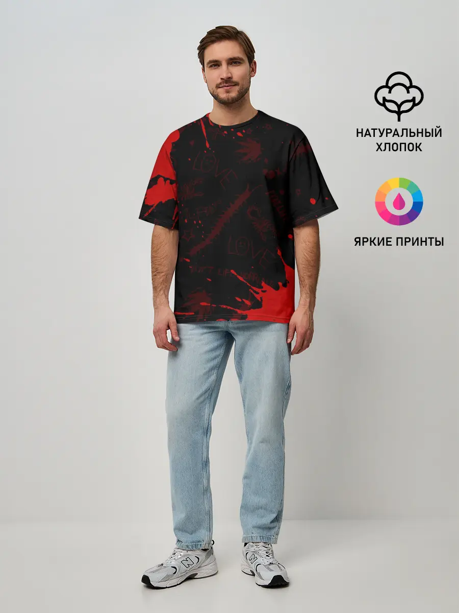 Мужская футболка оверсайз / LIL PEEP / ЛИЛ ПИП