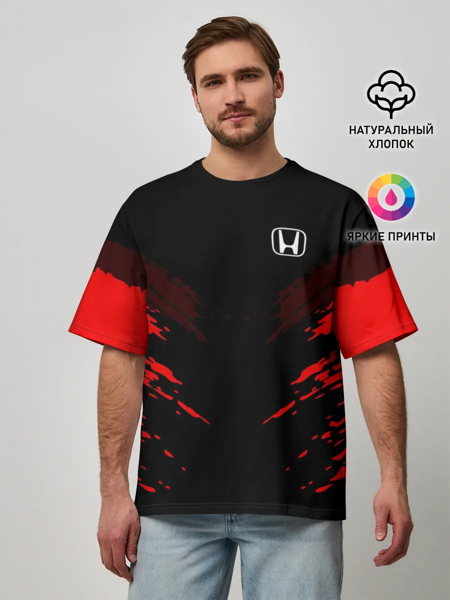 Мужская футболка оверсайз / Honda SPORT