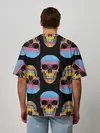 Мужская футболка оверсайз / Neon skull
