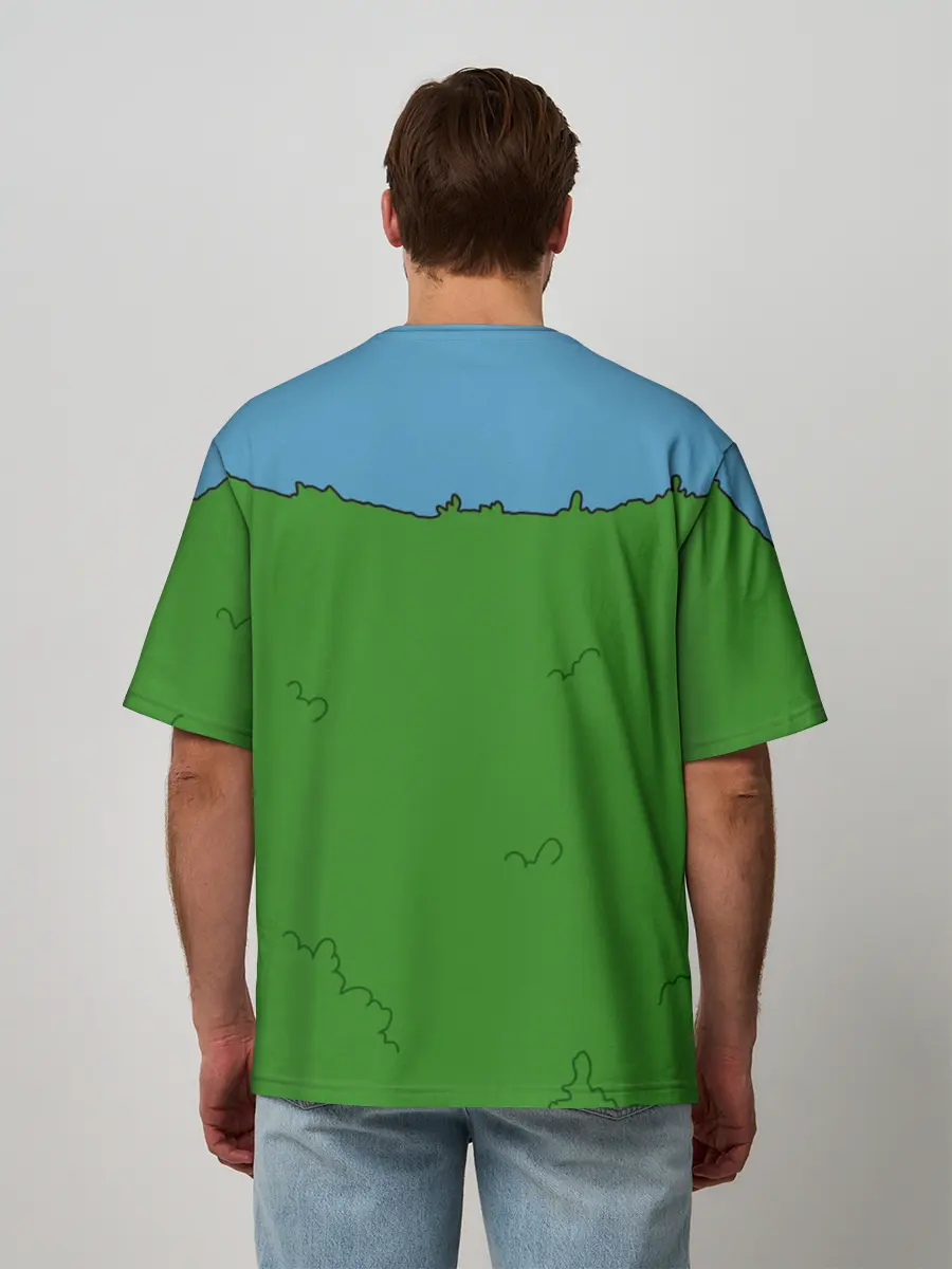 Мужская футболка оверсайз / Гомер Симпсон в кустах