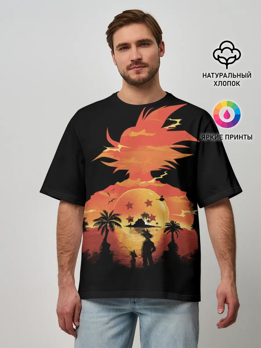 Мужская футболка оверсайз / Dragon Ball Illusion