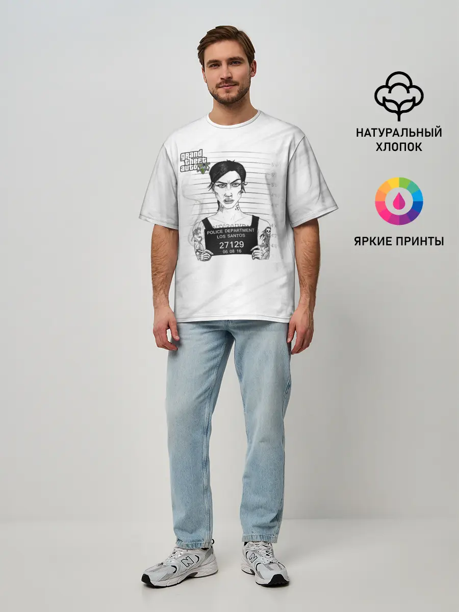 Мужская футболка оверсайз / POLICE LOS SANTOS GTA