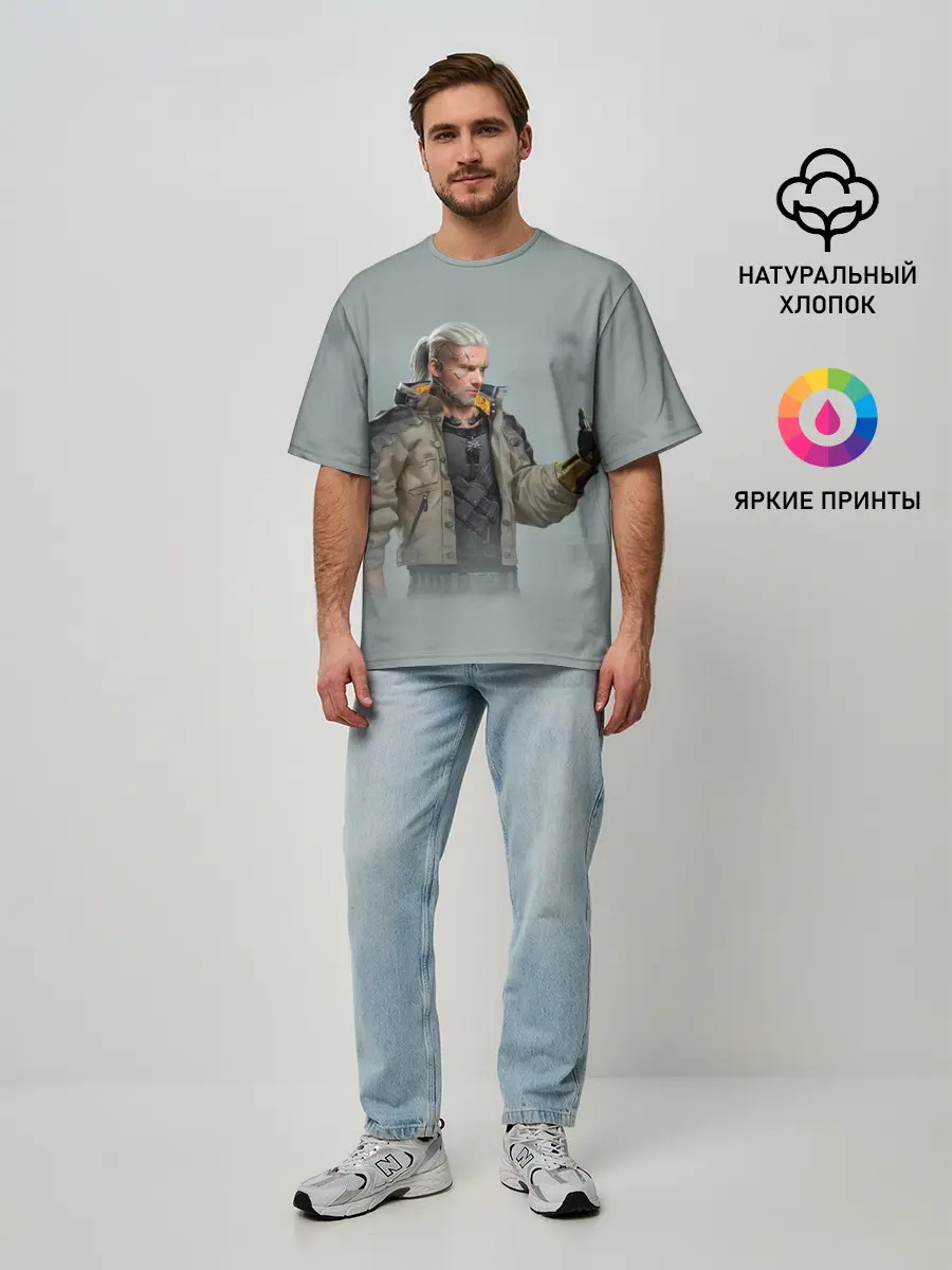 Мужская футболка оверсайз / КиберГеральт