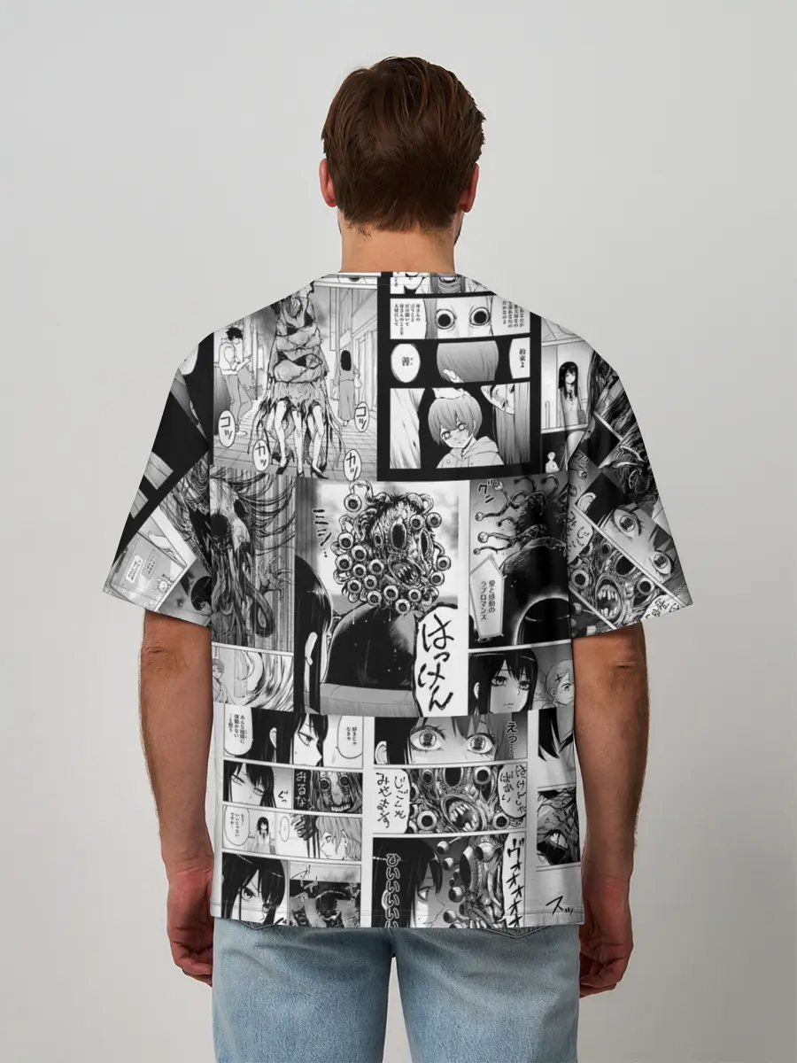 Мужская футболка оверсайз / Девочка, которая видит это