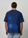 Мужская футболка оверсайз / Медуза на синем