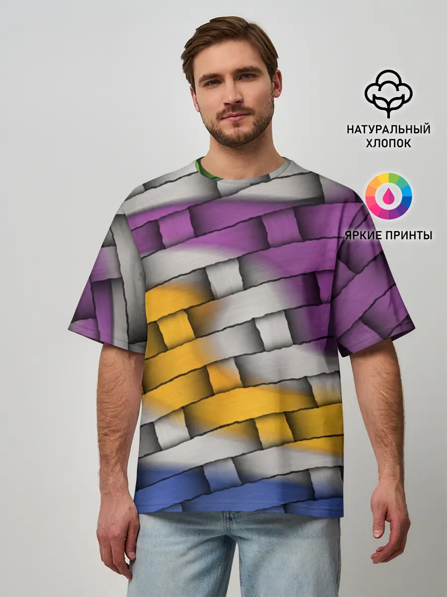 Мужская футболка оверсайз / АБСТРАКТ