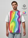 Мужская футболка оверсайз / Радуга