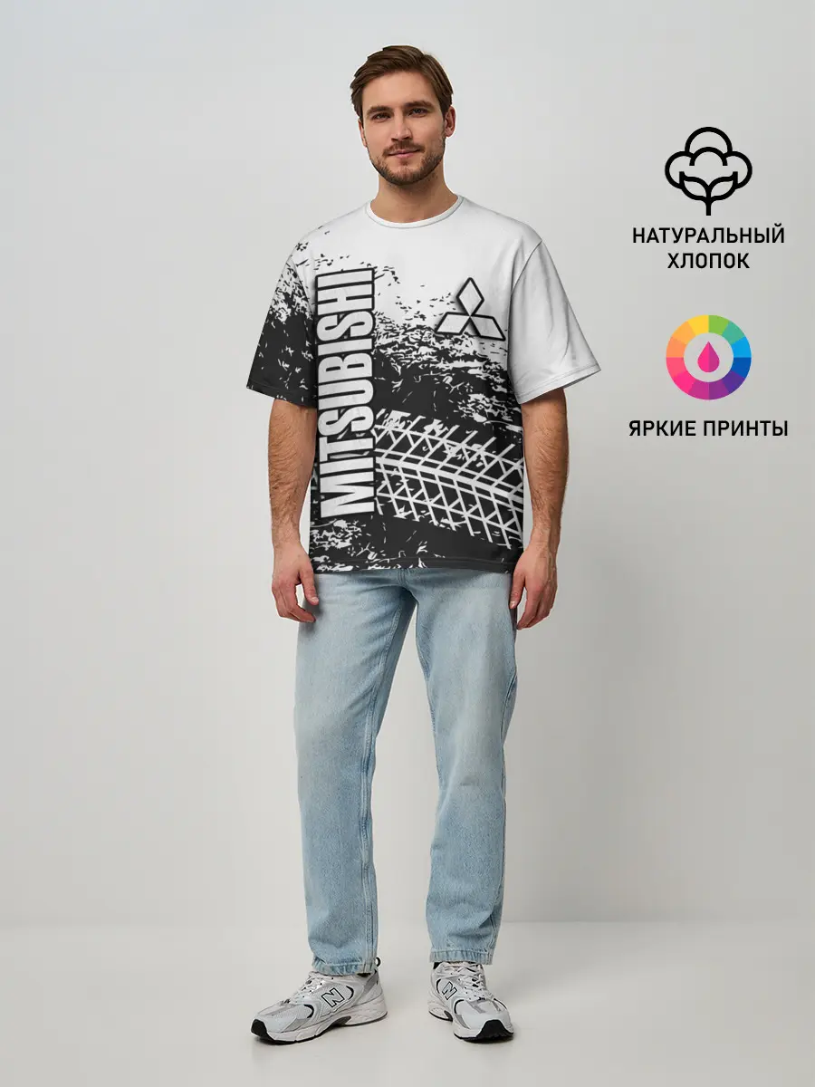 Мужская футболка оверсайз / Mitsubishi