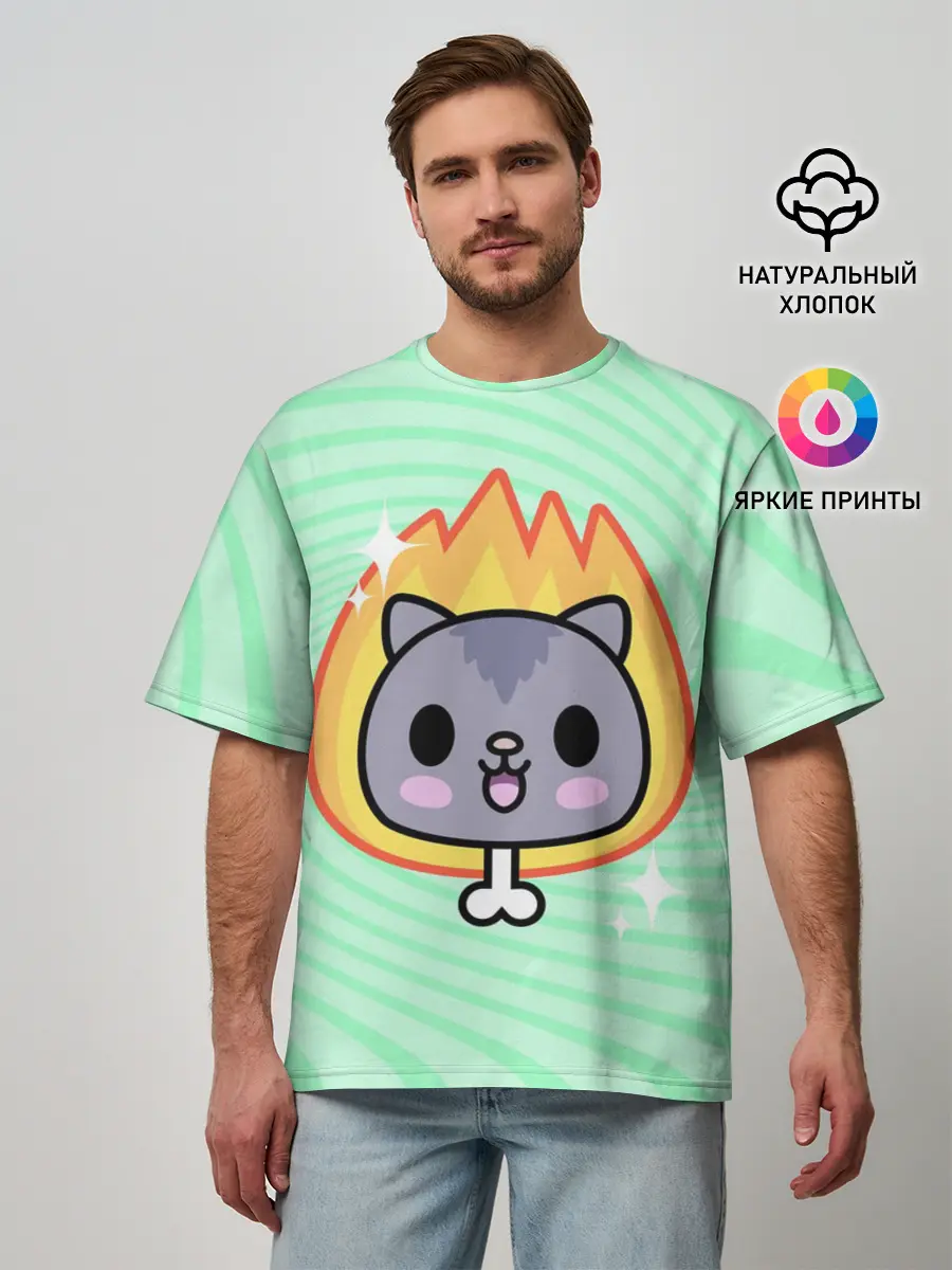 Мужская футболка оверсайз / Toca Boca Cat