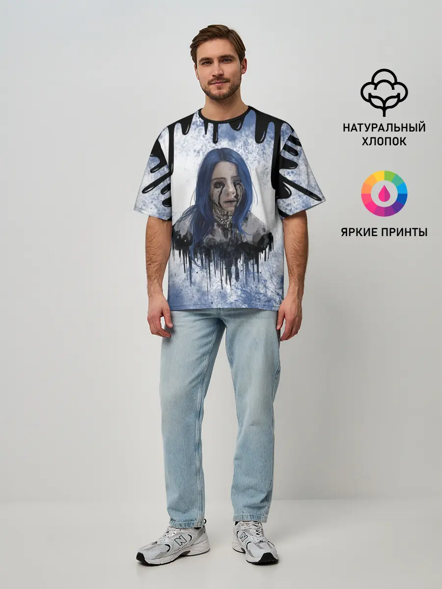 Мужская футболка оверсайз / BILLIE EILISH | БИЛЛИ АЙЛИШ