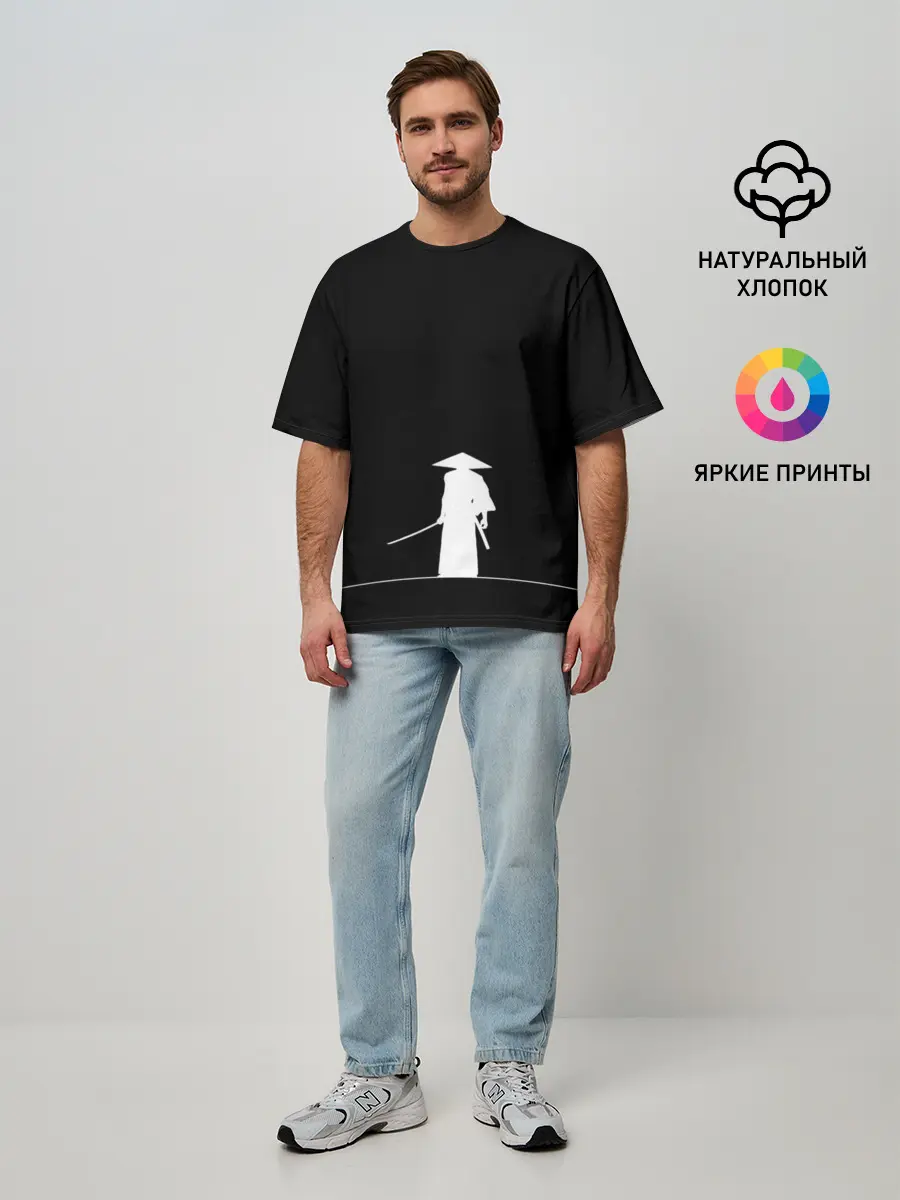 Мужская футболка оверсайз / Одинокий самурай