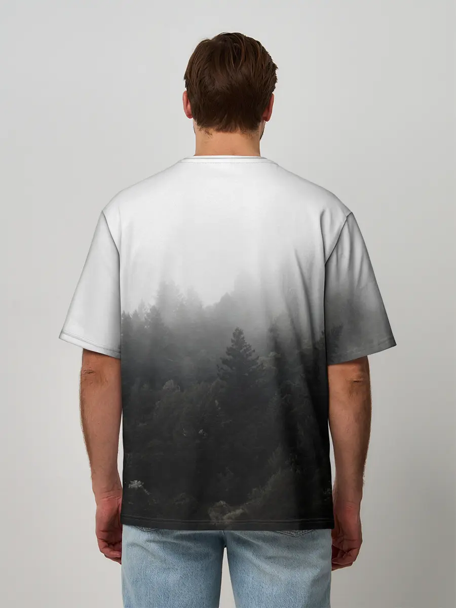 Мужская футболка оверсайз / Лес