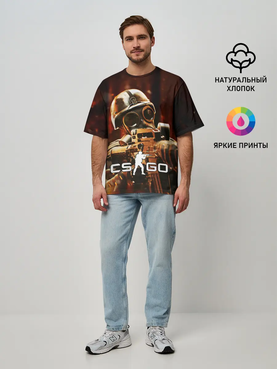 Мужская футболка оверсайз / CS:GO