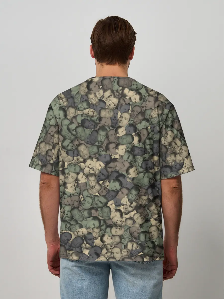 Мужская футболка оверсайз / Камуфляж Зеленый Слоник