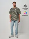 Мужская футболка оверсайз / Камуфляж Зеленый Слоник