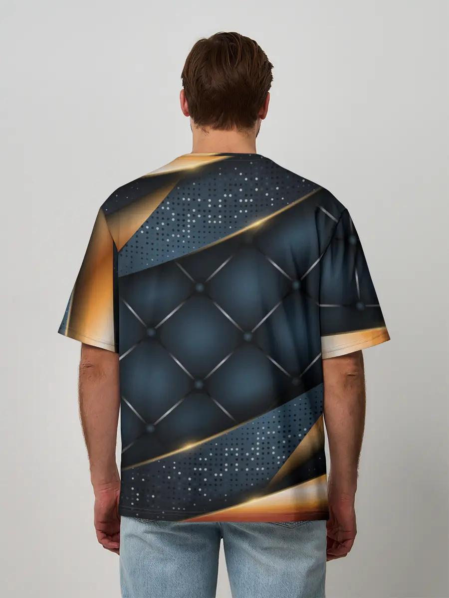 Мужская футболка оверсайз / 3D VIP GOLD CORNERS