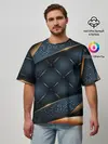 Мужская футболка оверсайз / 3D VIP GOLD CORNERS