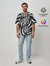 Мужская футболка оверсайз / Полосатые 3D круги