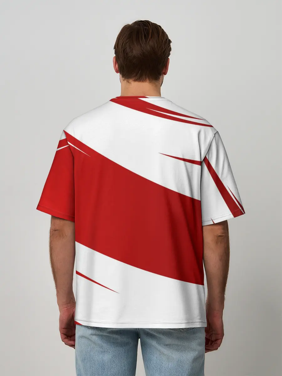 Мужская футболка оверсайз / Ломкие линии