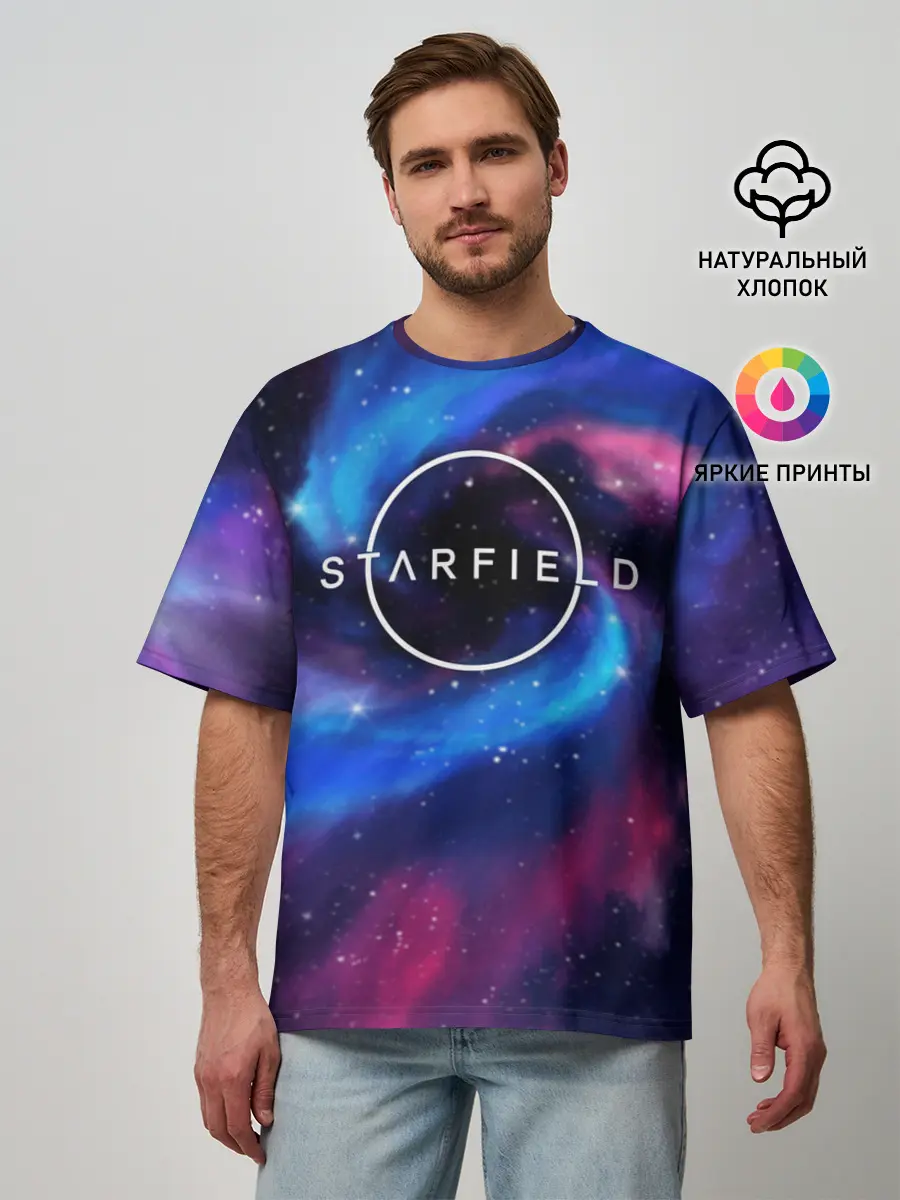 Мужская футболка оверсайз / Starfield / Старфилд