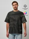 Мужская футболка оверсайз / Черная кожа