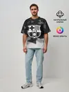 Мужская футболка оверсайз / FC Barcelona sport geometry