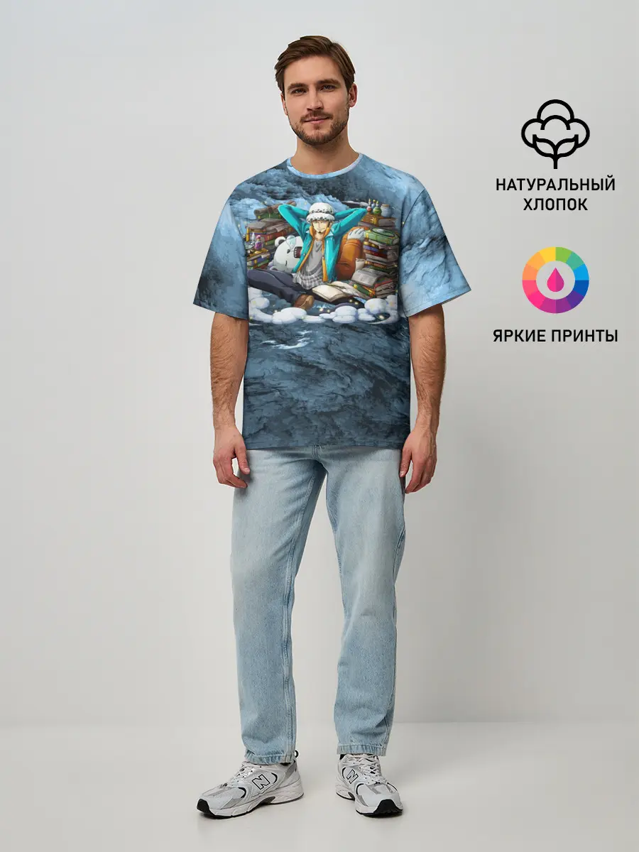 Мужская футболка оверсайз / One Piece | Trafalgar Law