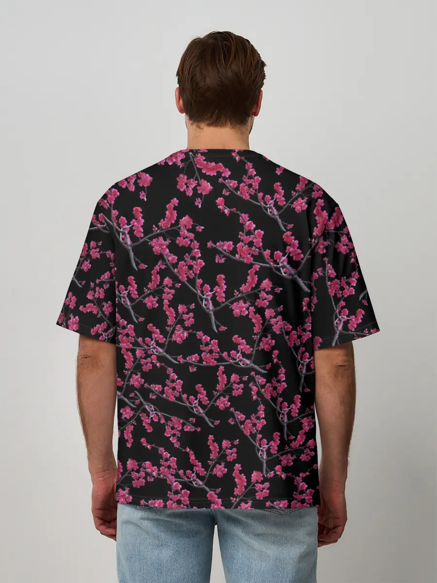 Мужская футболка оверсайз / Ветка сакура