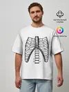 Мужская футболка оверсайз / ребра скелета