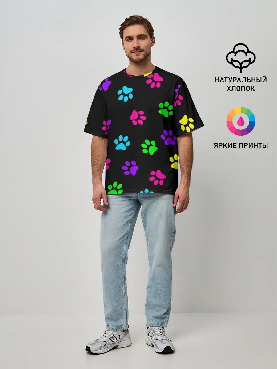 Мужская футболка оверсайз / ЛАПКИ