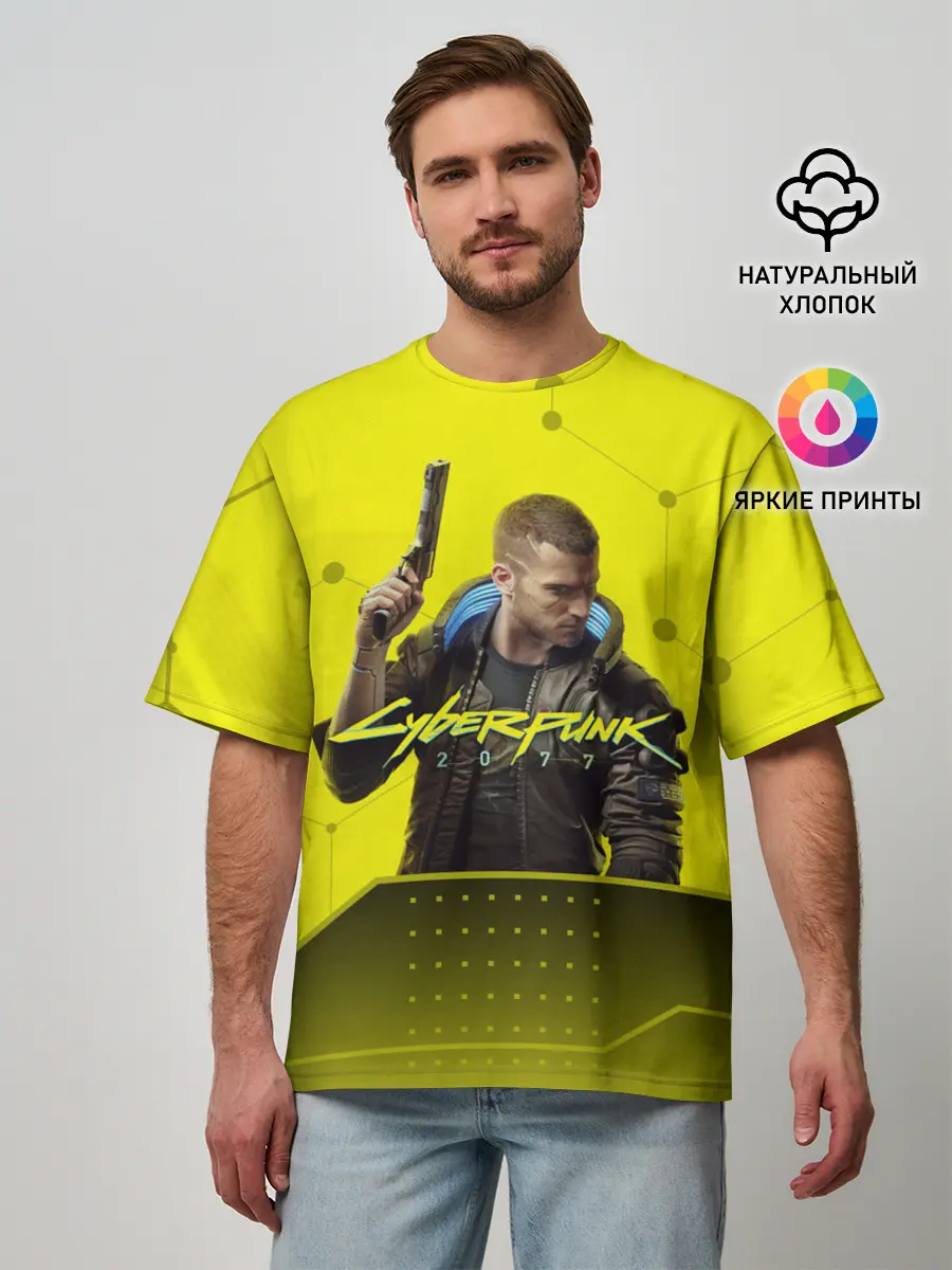 Мужская футболка оверсайз / CYBERPUNK 2077