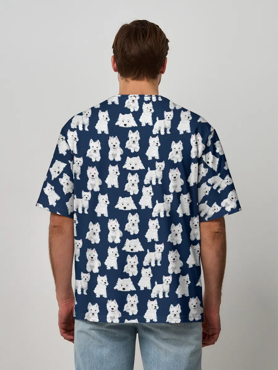 Мужская футболка оверсайз / Собаки Пушистики
