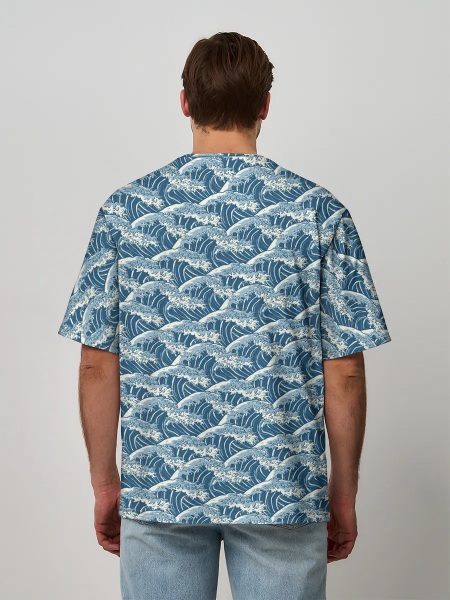 Мужская футболка оверсайз / Волны