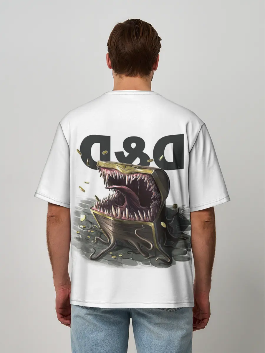 Мужская футболка оверсайз / D&D | Мимик-сундук | ДнД